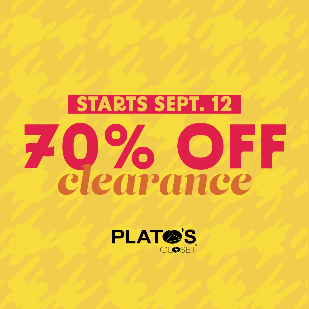 70% off clearance red and yellow graphic